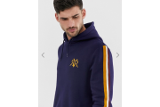 River Island hoodie with side tape in navy